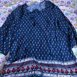 Bohemian long sleeve top size 3x
